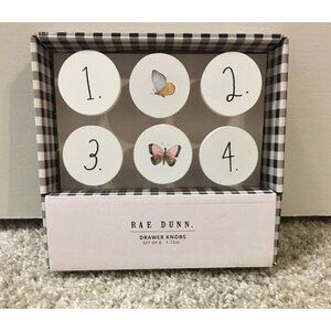 Rae Dunn‎ Drawer Knobs Set 6 Wooden